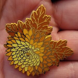 Gold and Yellow Leaf Brooch